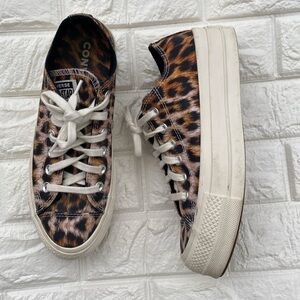 Converse All Star Lift Ox EGRET/BLACK/EGRET CTAS Platform Animal Print 6.5